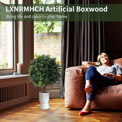 27.2 "مجموعة توبيرية لافندر الاصطناعية من 2 مع ارتفاع ، نباتات مزيفة كرات خشب خشب الخشب ، شجيرات المساحات الخضراء ، ودفع اصطناعي مقاوم للأشعة فوق البنفسجية في شجيرات الزهور لديكور الشرفة الأمامية الخارج in Kuwait