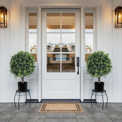 27.2 "مجموعة توبيرية لافندر الاصطناعية من 2 مع ارتفاع ، نباتات مزيفة كرات خشب خشب الخشب ، شجيرات المساحات الخضراء ، ودفع اصطناعي مقاوم للأشعة فوق البنفسجية في شجيرات الزهور لديكور الشرفة الأمامية الخارج in Kuwait