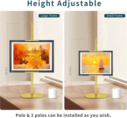 Tabletop Picture Easel Stand, Adjustable Picture Frame Holder Stand up to 29" H, Metal Easel Stand for Sign, Poster, Display, Artwork, Canvas, Decorative Stand (Black) in Saudi Arabia