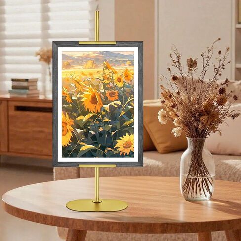 Tabletop Picture Easel Stand, Adjustable Picture Frame Holder Stand up to 29" H, Metal Easel Stand for Sign, Poster, Display, Artwork, Canvas, Decorative Stand (Black) in Saudi Arabia