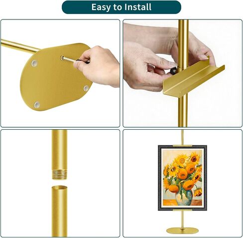Tabletop Picture Easel Stand, Adjustable Picture Frame Holder Stand up to 29" H, Metal Easel Stand for Sign, Poster, Display, Artwork, Canvas, Decorative Stand (Black) in Saudi Arabia