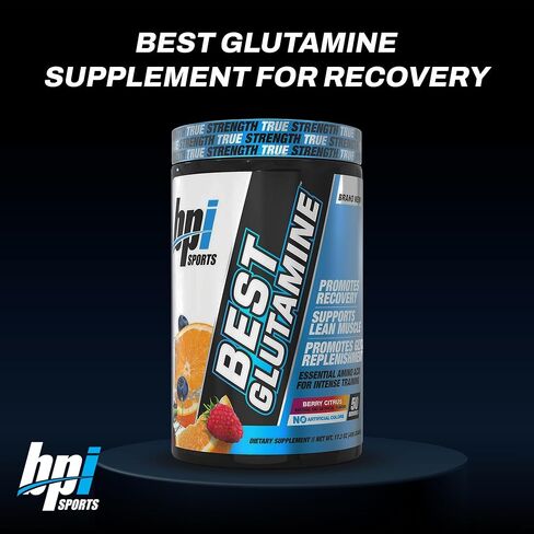 BPI Sports Best Glutamine - Essential Amino Acid for Intense Training with L-Glutamine - Post-Workout Recovery and Muscle Support - Berry Citrus, 14.1 oz in Kuwait