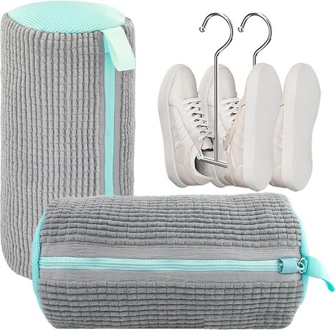 Shoe Washing Machine Bag- Reusable Shoe Washing Machine Bag, With 2 Drying Racks 12 Cleaning Ball, Sneaker Tennis Shoe Cleaner Kit, Quick Clean for Busy Families(Yellow 2pcs) in Saudi Arabia