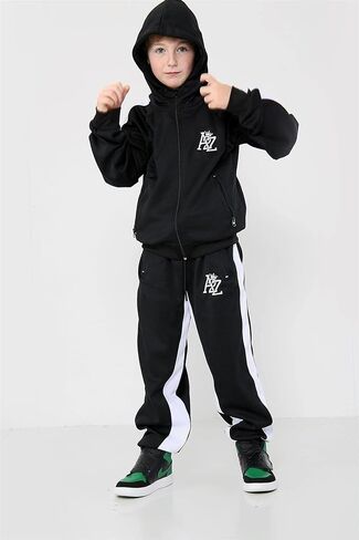 Kids Girls Boys Tracksuit Contraving Panel Fleece Hooded أعلى ملابس رياضية للرياضة in Saudi Arabia