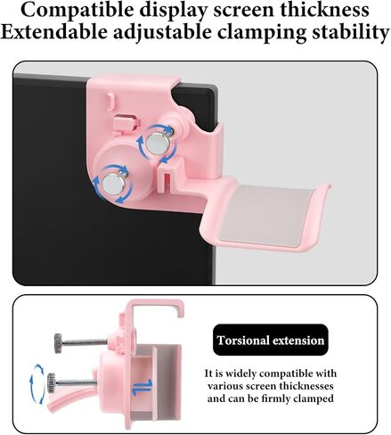 GEEKRIA Clamp-On Headphone Holder for Monitor, Screen-Mount Gaming Headset Hanger Hook, Compatible with Sennheiser, Bose, Beats, Razer, HyperX Headphones (Black) in Saudi Arabia