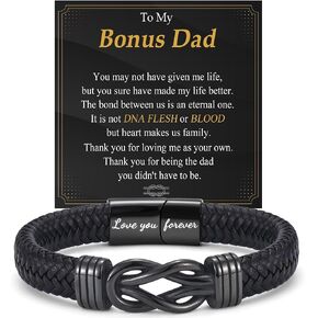 Gifts for Teen Boys Infinity Leather Bracelets for Boys Braided Cuff Knot Jewelry for Birthday, Christmas, Back to School in Saudi Arabia