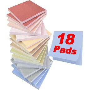 أوراق ملاحظات لاصقة، 18 وسادة، 3 × 3 بوصة، متعددة الألوان، وسادات ذاتية اللصق، 56 ورقة/وسادة، مستلزمات مدرسية ومنتجات مكتبية (A-18 وسادة) in Kuwait