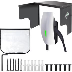EV Charger Cover for Outdoor, Stainless Steel Electric Vehicle Charging Station Protective Roof for Tesla ChargePoint Emporia Grizzl-E Weatherproof Heavy-Duty Wall Mount Accessories in Saudi Arabia