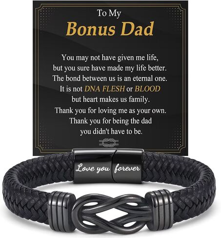 Gifts for Teen Boys Infinity Leather Bracelets for Boys Braided Cuff Knot Jewelry for Birthday, Christmas, Back to School in Saudi Arabia