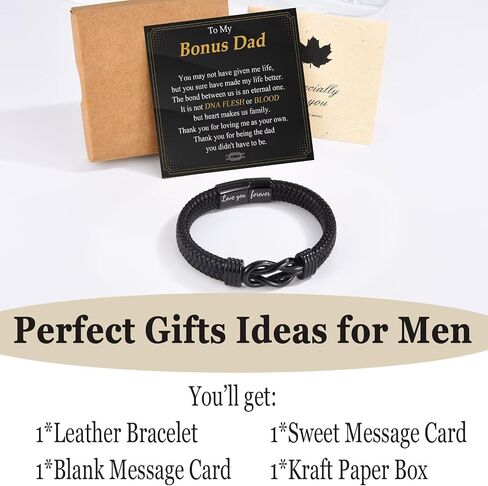 Gifts for Teen Boys Infinity Leather Bracelets for Boys Braided Cuff Knot Jewelry for Birthday, Christmas, Back to School in Saudi Arabia