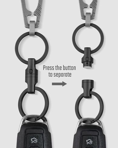 KeyUnity KA45 Titanium Quick Keychain ، سلسلة المفاتيح المغناطيسية لمفاتيح السيارات-360 درجة قابلة للتدوير in Saudi Arabia
