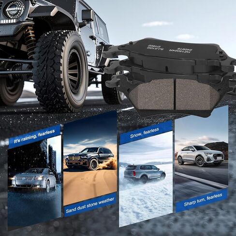 Rear Brake Pads for Ford Explorer Edge Taurus Flex Lincoln MKS MKT MKX Ceramic Brake Pads w/Hardware Replacement in Kuwait