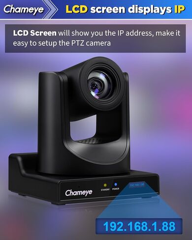 Chameye 60FPS 4K NDI PTZ Camera 20x Optical Zoom 4KP60 AI Auto-Tracking, HDMI/USB/3G-SDI/LAN/PoE for Church Worship Education Conference Events, (NDI License Included), C520 in Saudi Arabia