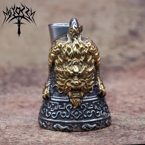 Royal King Lion Head Guardian Motorcycle Bell with Hanger for Biker,Good Luck Keychain & Motorcycle Accessories in Saudi Arabia
