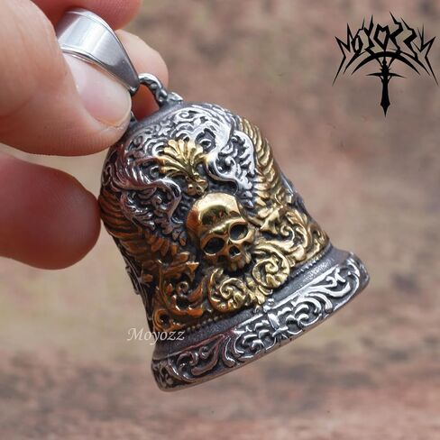 Royal King Lion Head Guardian Motorcycle Bell with Hanger for Biker,Good Luck Keychain & Motorcycle Accessories in Saudi Arabia