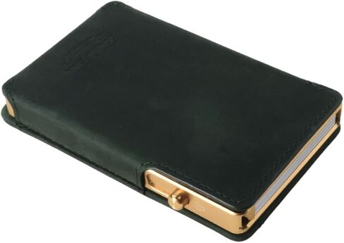 SLIM Leather Pop-up Wallet — Removable Cardholder Design with Locking Mechanism - RFID Blocking, Top Grain Cowhide Leather (Midnight Edition) in Kuwait