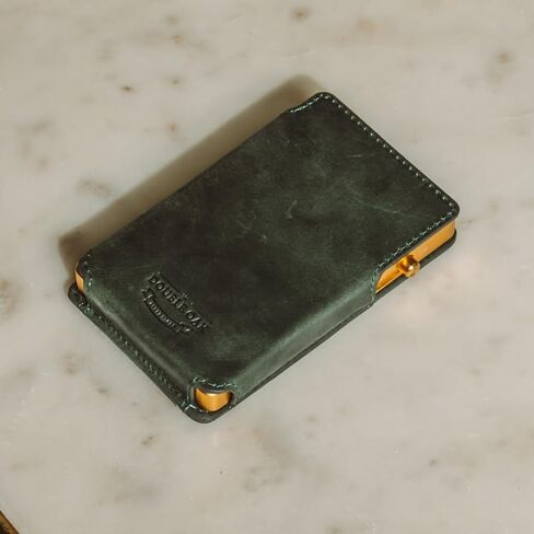 SLIM Leather Pop-up Wallet — Removable Cardholder Design with Locking Mechanism - RFID Blocking, Top Grain Cowhide Leather (Midnight Edition) in Kuwait