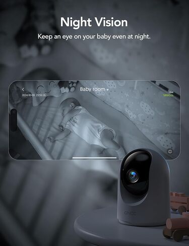 كاميرا الأمان الداخلية في GNCC ، وكاميرات 2K للأمن المنزلي مع اكتشاف الحركة ، وكاميرا الطفل/الحيوانات الأليفة مع تطبيق الهاتف ، والرؤية الليلية ، والصوت ثنائي الاتجاه ، وتخزين TF/Cloud ، يعمل مع Alexa & Google Home ، 2.4G WiFi in Kuwait