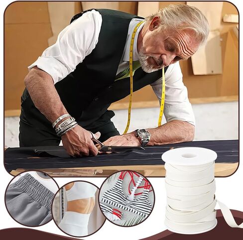 OLYCRAFT 30 ياردة ملابس سباحة مطاطية شريط مطاطي أبيض للسباحة شريط مطاطي مسطح PVC شريط مطاطي صناعي 10 مم شريط مطاطي مرن واسع ملحقات السباحة لخياطة ملابس السباحة حرفة الزينة in Saudi Arabia