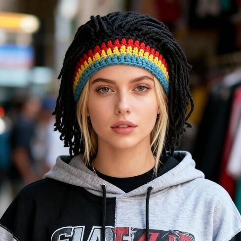 قبعة مبكرة مضحكة القبعات المتماسكة بيرد بيني القبعات راستا دردوكس القبعات الباروكة الكروشيه in Kuwait