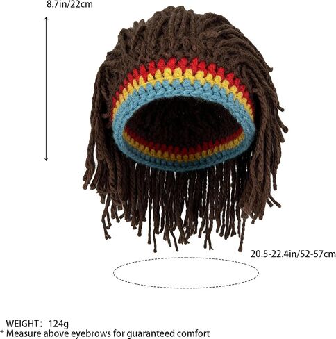 Funny Knitted Hat Reggae Knit Beard Beanies Hats Rasta Dreadlocks Crocheted Wig Hats in Saudi Arabia