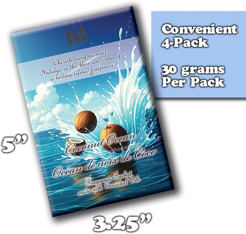 أكياس معطرة من الكتان الطازج (4 عبوات)-30 جرام لكل منها-عطر طويل الأمد للأدراج والخزائن والسيارات والسفر-حزم مزيل الرائحة السرية in Saudi Arabia