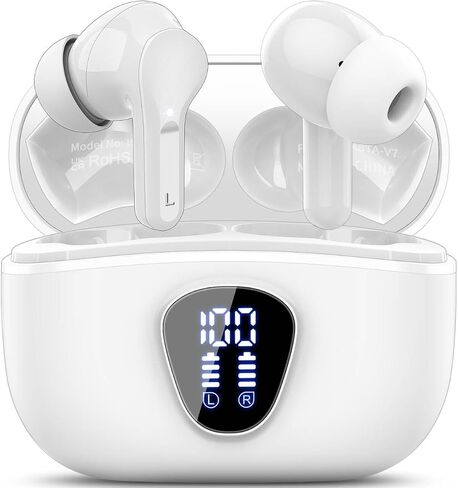 Wireless Earbuds, Bluetooth 5.4 Headphones HiFi Stereo, Bluetooth Earbuds with ENC Noise Cancelling Mic, IP7 Waterproof in Ear Earphones, 48H, Black in Saudi Arabia