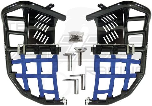 Alba Racing Propeg Nerf Bars Black Bars w/Black Net Compatible with Kawasaki KFX 400 (2003-2006) in Saudi Arabia
