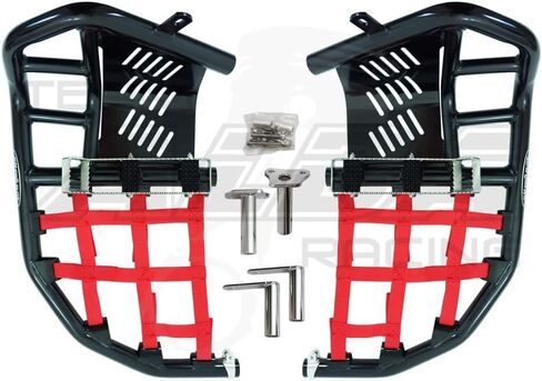 Alba Racing Propeg Nerf Bars Black Bars w/Black Net Compatible with Kawasaki KFX 400 (2003-2006) in Saudi Arabia