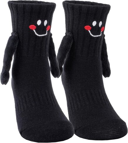 Magnetic Holding Hands Socks, Cute Puppy Dog Novelty Funny Magnetic Mid-Tube Unisex Socks for Dog Lover Gifts in Saudi Arabia