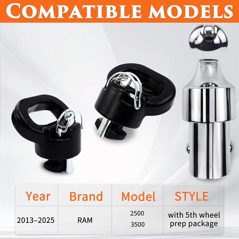 Upgraded 60639 Puck System Gooseneck Hitch Ball Kit, 38000 Lbs GTW/9500 lbs VTW, 2-5/16" Gooesneck Ball, Fits 2013-2025 Ford F250/F350/F450, 2016-2025 Chevrolet Silverado, GMC Sierra & Nissan Titan XD in Kuwait