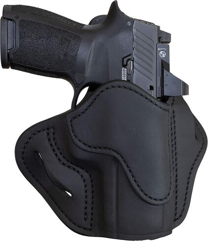 1791 Gunleather P320C Optic Ready Hornster - OWB CCW Leather Gun Holster for Belts - Hand Hand - HK VP9SK ، P2000 ، 45C ، SIG P229C ومعظم الإضافات مع القضبان in Kuwait