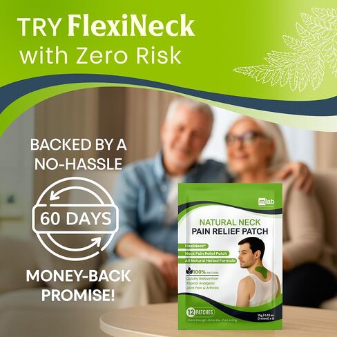 FlexiShoulder Natural Shoulder Relief Patch - Transdermal Herbal Warming Patches with Wormwood - Long Lasting Help for Muscle, Joint & Rotator Cuff Tension, Stiffness, Strain, Discomfort - 12 Pack in Saudi Arabia