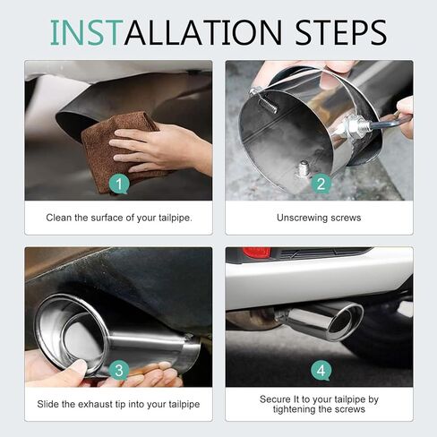 Car Exhaust Tips, Dual Outlet Bending Muffler Exhaust, Stainless Steel High Temperature Resistant Tail Pipe Muffler Tip, Universal Car Exhaust Pipe Modification Accessories (Black) in Kuwait