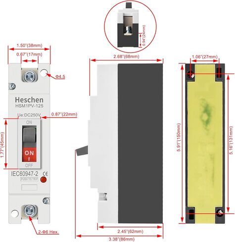 DC Molded Case Circuit Breaker MCCB, HSM1PV-250, 1 Poles, DC 250V 160A, Photovoltaic Circuit Breaker, for Solar PV System Solar Panels Grid System in Saudi Arabia