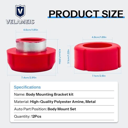 7-108-BL Replace Body and Cab Mount Bushing Kit For Chevy C10/C20 1981 1982 1983 1984 1985 1986 2/4wd For Chevy K10/K20/K30 1981 82 83 84 85 1986 2/4wd Polyurethane Body Cab Mounts Black in Kuwait