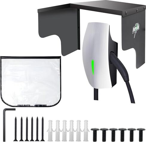 EV Charger Cover for Outdoor, Stainless Steel Electric Vehicle Charging Station Protective Roof for Tesla ChargePoint Emporia Grizzl-E Weatherproof Heavy-Duty Wall Mount Accessories in Saudi Arabia