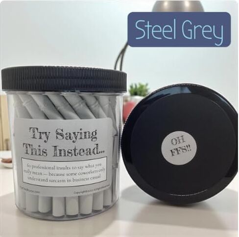 Professional Insults Affirmation Jar - Try Saying This Instead - Fun and Witty Affirmations for Work - Unique Gift for Office Humor (Classic White) in Saudi Arabia