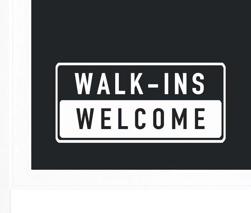 Walk Ins مرحبًا بالفينيل رسائل شرس - رسومات الأعمال - شارات الباب - 6x12 بوصة تموت فينيل مقطوع شارات المتجر ، صالون ، صالون ، سبا ، أظافر ، ملصق نافذة أبيض - أبيض in Saudi Arabia