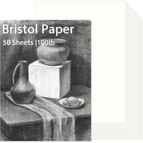 gisgfim 50 Sheets Bristol Paper Smooth 11x17 inches 100lb/270g Artist Paper for Adults and Students Markers Pen and Ink in Kuwait