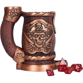 Mug Dice Tower - Dice Rolling Tower,(7PCS D20 Dice Set Included) for DND Gift and Dungeons and Dragon, Tabletop Games, Drink Holder, Tavern Style Board Game Roller (Black) in Saudi Arabia