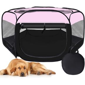 Dog Cat Playpen,Portable Pet Puppy Playpen,Rabbit Puppy Dog Play Pen for Indoors,Dogs Tent for Indoor Cats,Kitten Playpen,Collapsible Small Cats Crate Cage for Small Dogs with Carrying Case(Grey, M) in Kuwait
