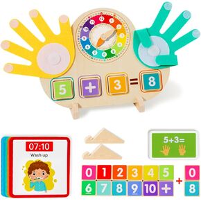Educational 2 in 1 Math Manipulatives Number Counting Blocks & Teaching Clock for Kids, Preschool Learning Toys for Toddlers 3-5, Montessori Toys for 3-5 Year Old Boys Girls Birthday Gifts in Saudi Arabia