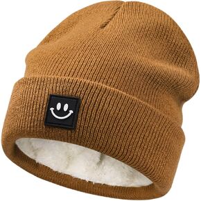 قبعة صغيرة دافئة للشتاء للأطفال، قبعة محبوكة مبطنة بالصوف للأطفال الرضع الأولاد والبنات، قبعة شتوية للأطفال in Kuwait