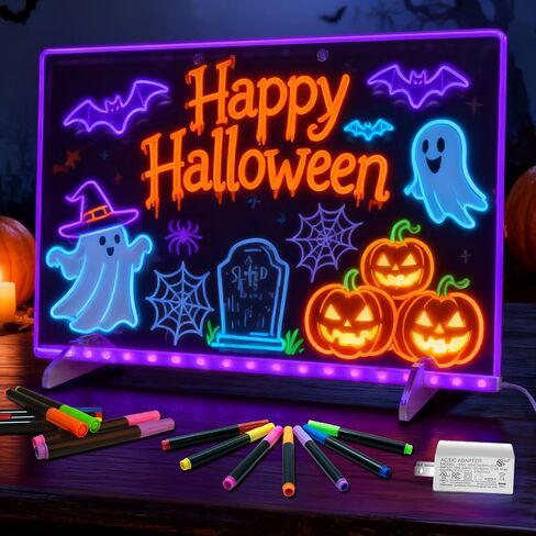 لوحة الرسم LED مع حزمة البطارية ، 13.7 "× 10" لوحة الملاحظات LED مع ألوان للأطفال ، لوحة الرسم الإضاءة لمدرسة المكاتب المنزلية ، هدايا أعياد الميلاد المخصصة للفتيات الفتيات in Kuwait