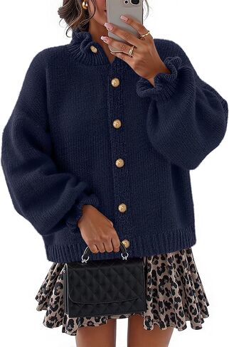 سبيوبات كارديجان للسيدات من ميروكيتيد 2025 زر عصري لأسفل معطف طويل من الأكمام الطويلة in Kuwait