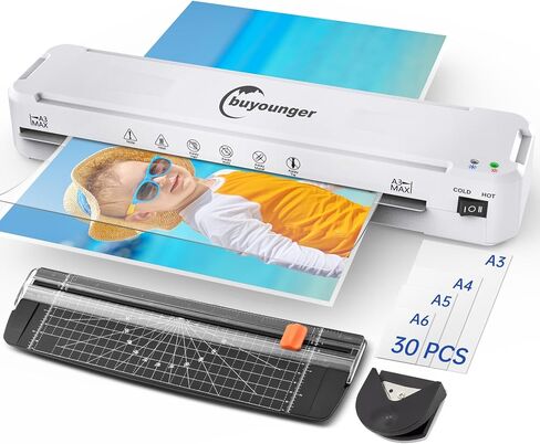 Laminator Machine, 9 Inch Laminator Hot & Cold for A4/A5/A6, Laminator Machine with 10 Laminating Sheets, Thermal Laminating Machine for Home School Office in Saudi Arabia