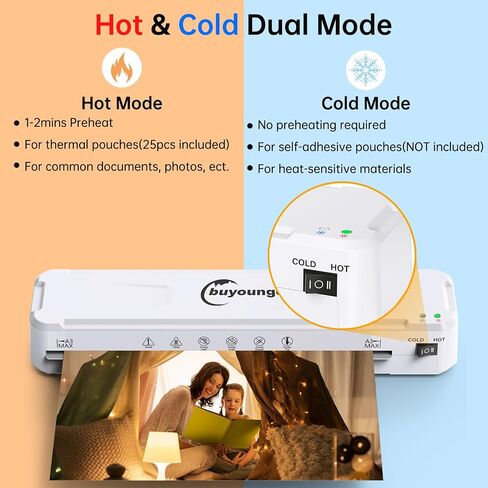 Laminator Machine, 9 Inch Laminator Hot & Cold for A4/A5/A6, Laminator Machine with 10 Laminating Sheets, Thermal Laminating Machine for Home School Office in Saudi Arabia