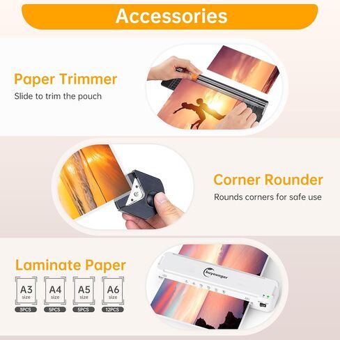 Laminator Machine, 9 Inch Laminator Hot & Cold for A4/A5/A6, Laminator Machine with 10 Laminating Sheets, Thermal Laminating Machine for Home School Office in Saudi Arabia