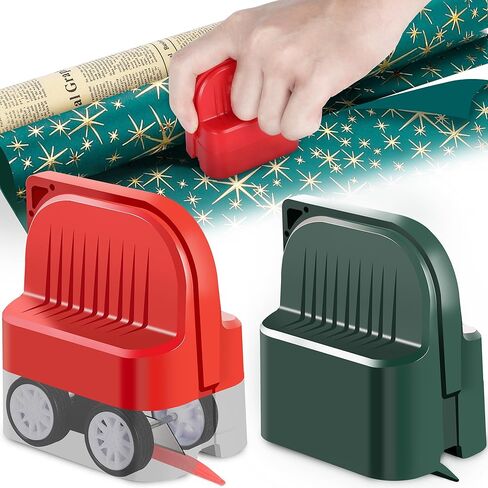 Christmas Wrapping Paper Cutter - 2 Pack, Straight & Neat Paper Roll Cutter For Gift Wrapping, Birthday Holiday Wrapping Supplies, Smooth Cutting Tool For Wrapping Paper Rolls, Tinfoil & Kraft in Kuwait